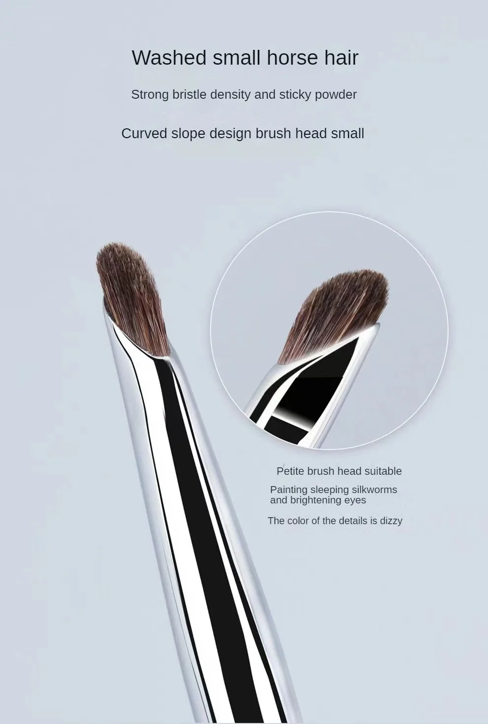 Description Picture 5 of itemDouble Head Eyeliner Brush Sickle Eyeliner Brush Eye Details Lower Eyelid Smudge Brush Angled Eyebrow Liner Makeup Brushes