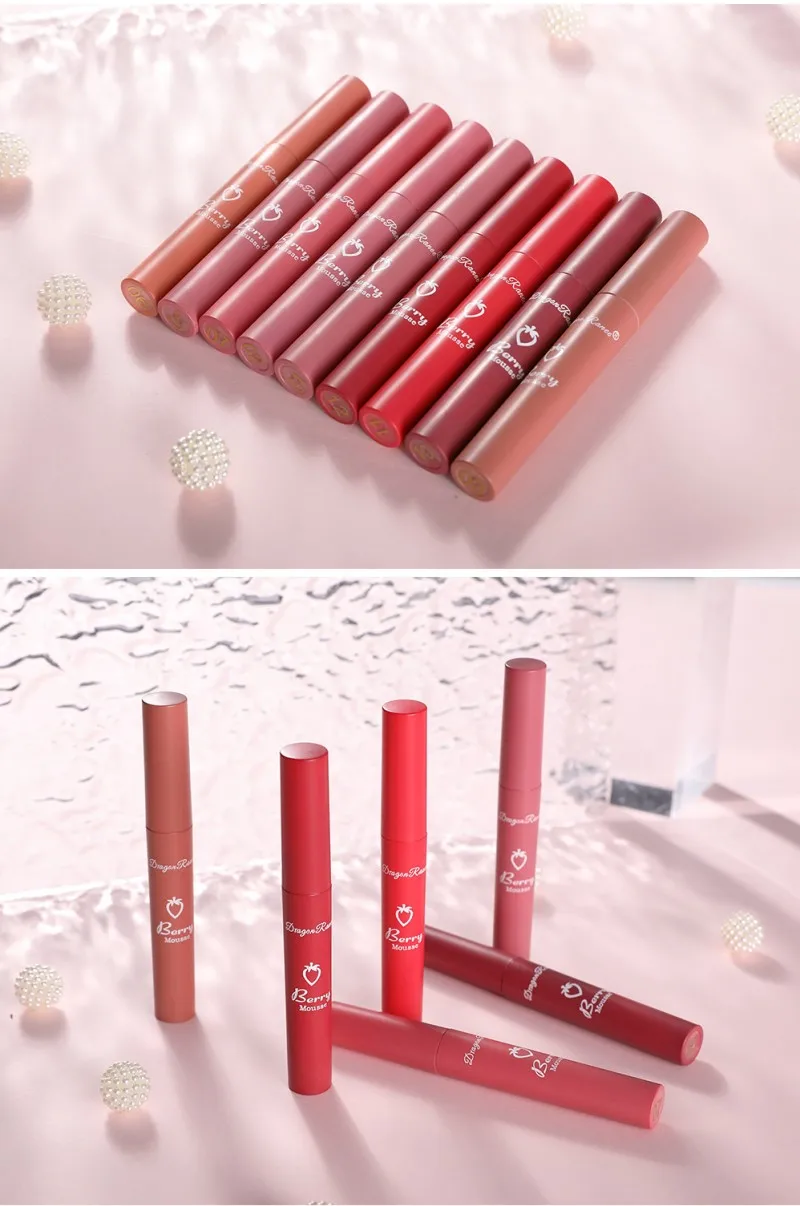 Description Picture 6 of itemNude Matte Lip Gloss 12 Colors Long-lasting Velvet Lipstick Waterproof Non-fade Non-stick Cup Lipsticks Women Makeup Cosmetic