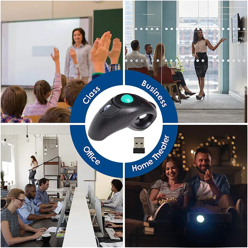 Description Picture 6 of item2.4G Wireless Trackball Mouse Wired Mini USB Portable Finger Mice Ergonomic Right Left Hand For PC Tablet Laptop Computer