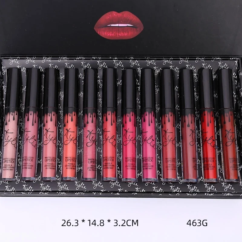 Makeup 12pcs Kylie Matte Lip Gloss Set Waterproof Long Lasting Moisturizing Lipstick Tubes Women Lip Tint Coametic