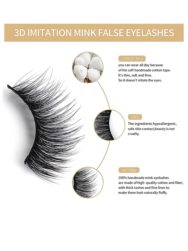 Description Picture 5 of item5 Pairs Pack Eyelash Natural Long Thick False Eyelashes Beauty Tools