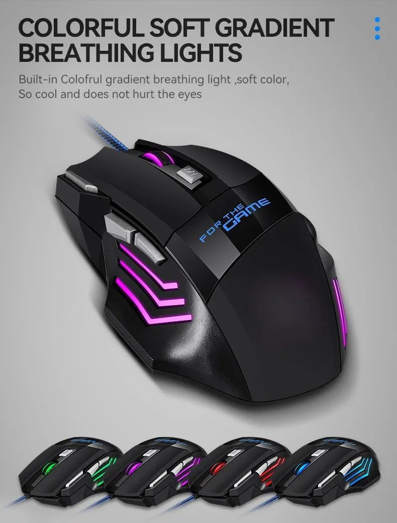 Description Picture 6 of item1 PC ITLY New Hyperspeed USB Gaming Mouse RGB Backlit Ergonomic Game Mice 7D Esports Wired Mouse for Laptop PC Gamer
