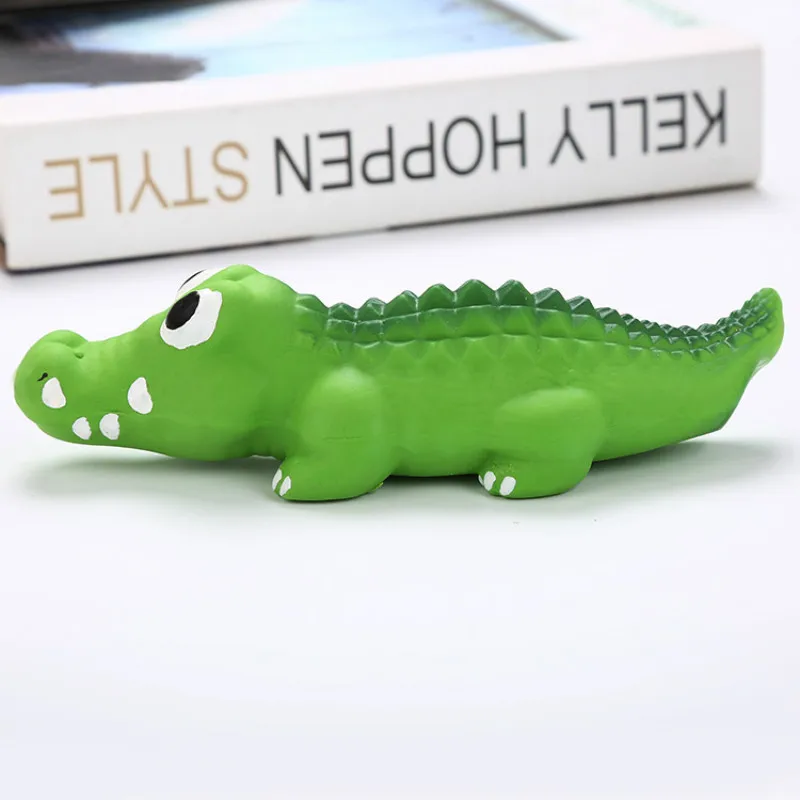 Interesting Crocodile Latex Bite Resistant Cat and Dog Toys PVC French Bulldog Send Out Sound Pet Toys