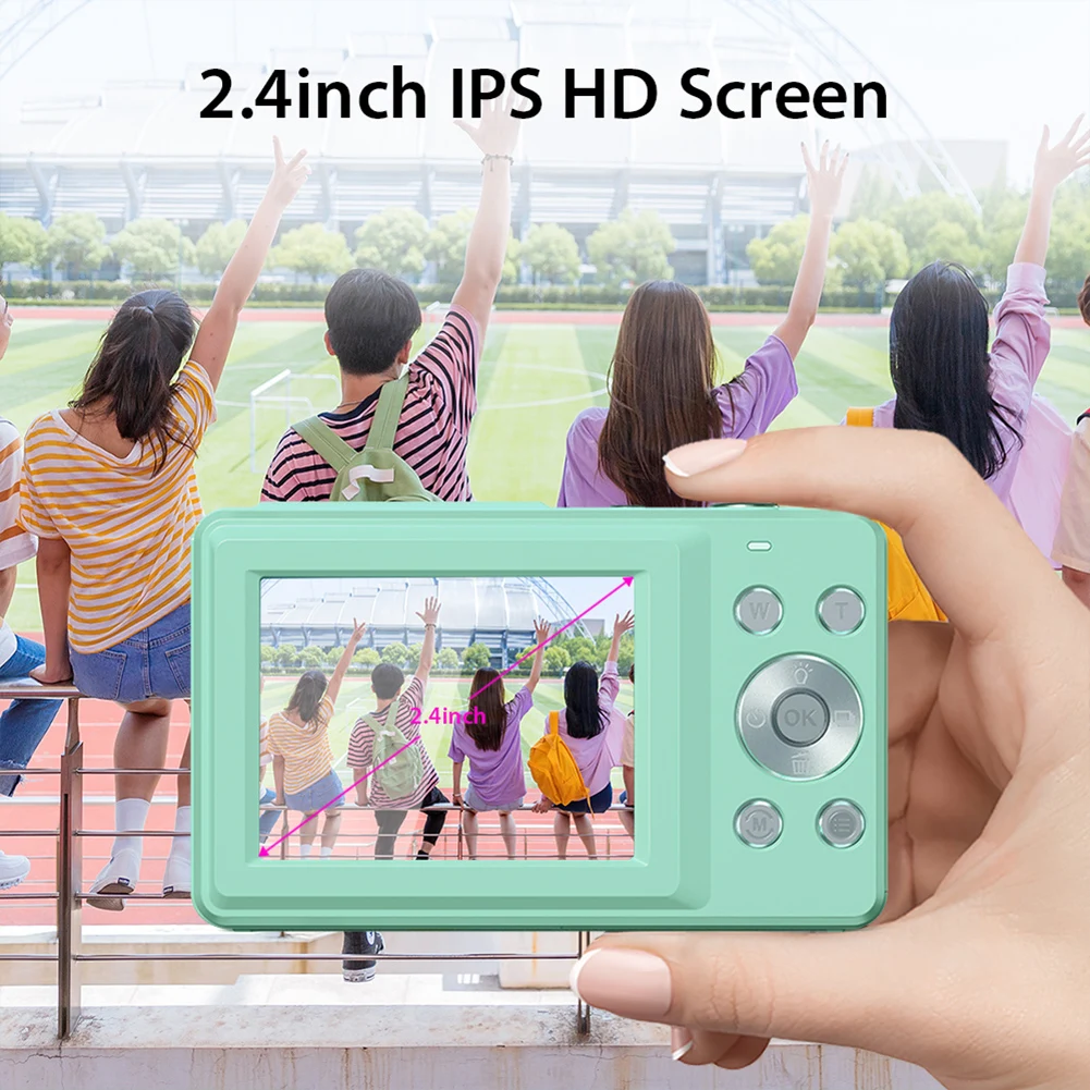 2.4 Inches HD 1080P Digital Camera Rechargeable with 16x Zoom Compact Camcorder 44MP Professiona Photography Cam for Teens Party