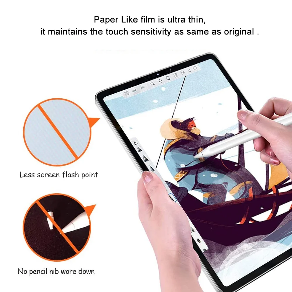 Description Picture 5 of itemMatte Like Paper Film For Ipad Pro 11 12.9 6th 9th 10th Generation 10.9 Screen Protector For Ipad Air 5 4 Mini 6 12 9 10.2 9.7