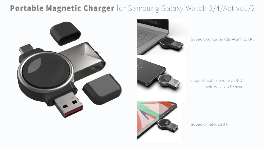 Description Picture 5 of itemDock Charger Adapter wireless USB Charging Cable Cord Stand For Samsung Galaxy Watch5 Pro Watch 5 Watch 4 44mm 40mm Classic 4