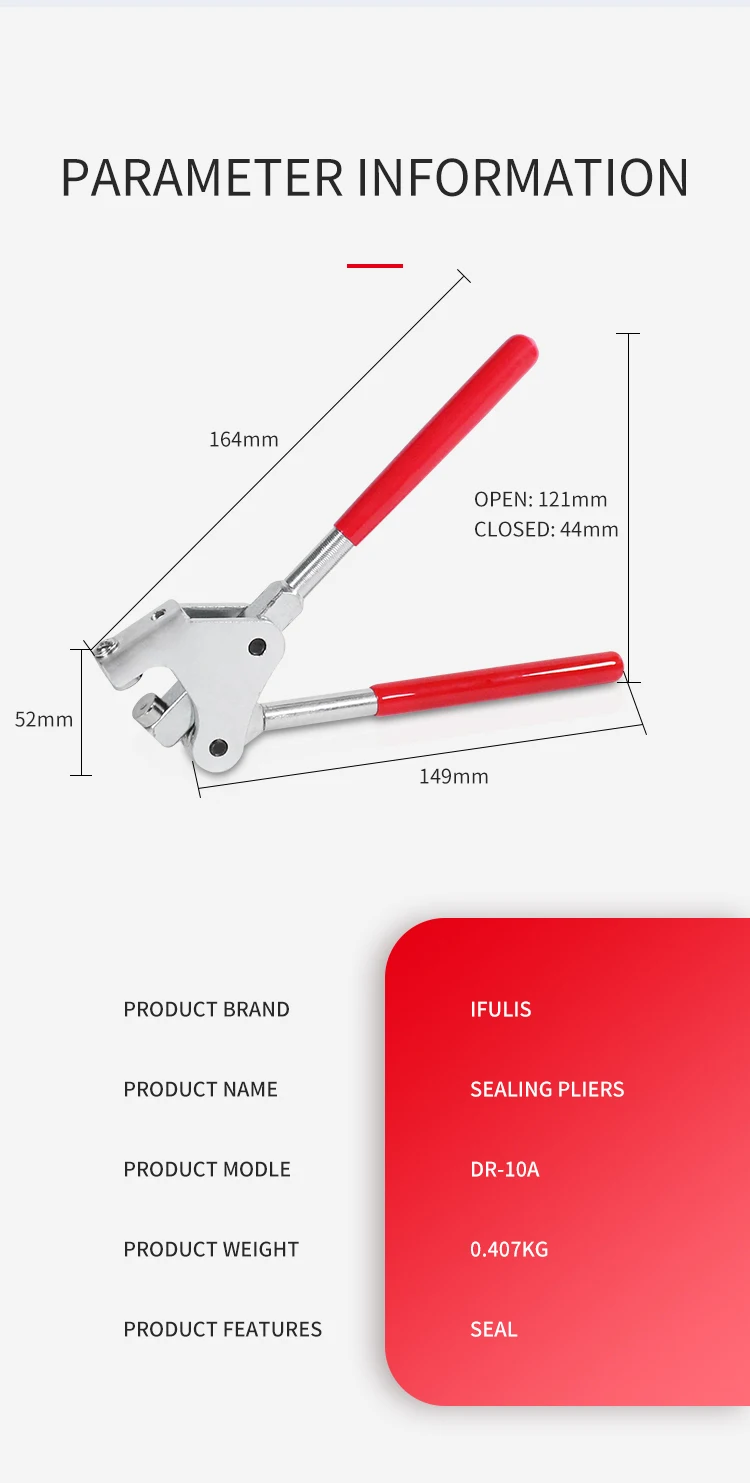 Description Picture 6 of item1pcs Red Plastic Coated Handle Lead Seal Sealing Pliers Calipers for Seal Water Meter Anti-theft sealing