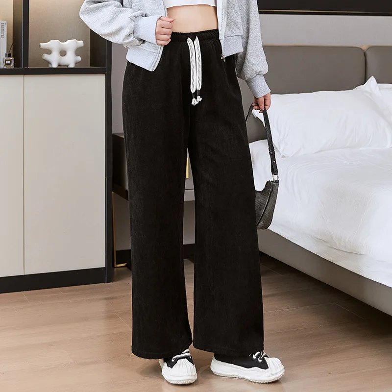 Description Picture 6 of itemPlus Size 7XL 140kg Autumn Winter Pants Casual Elastic Waist Loose Wide-leg Trousers Harajuku Corduroy Streetwear Straight Pants