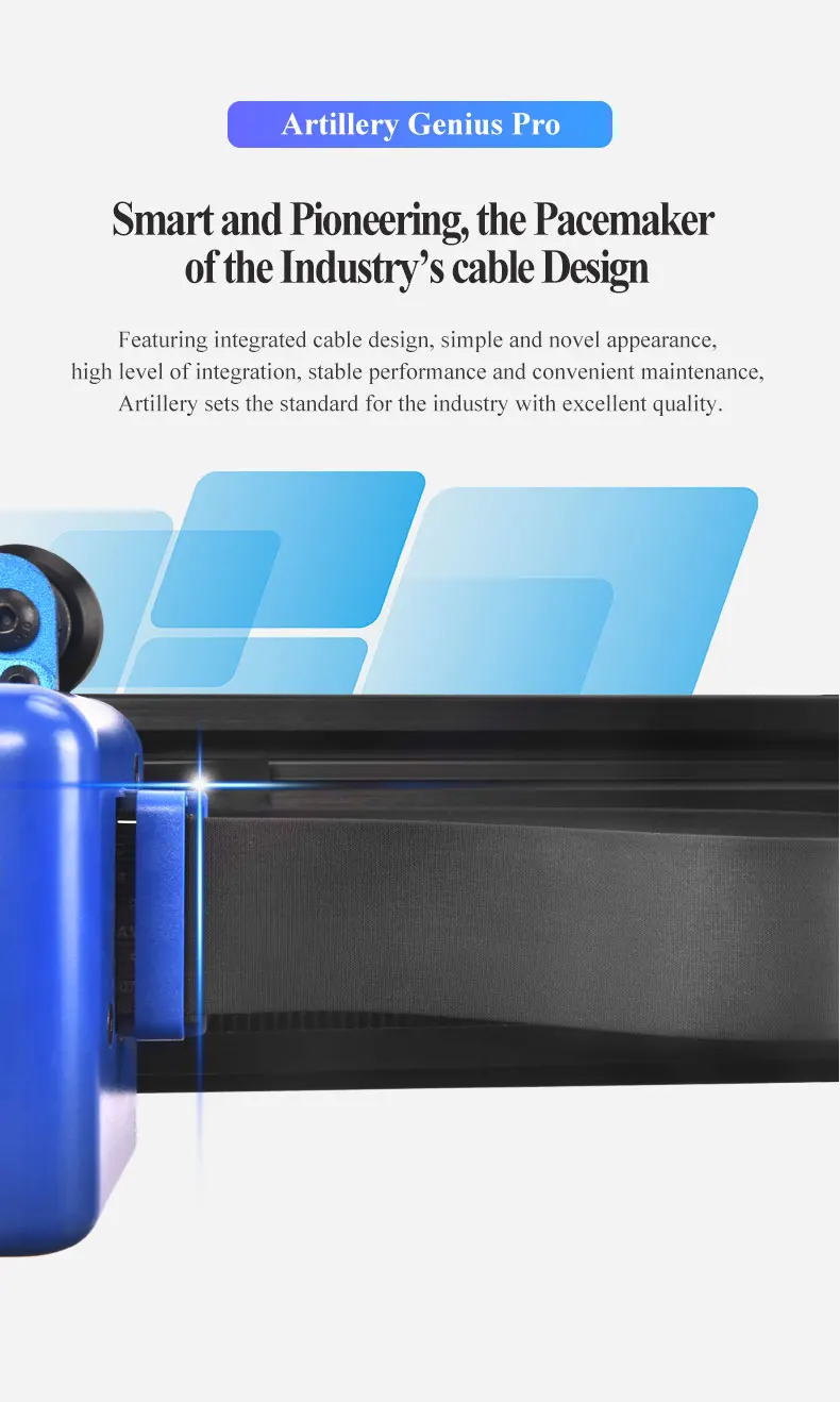 Artillery® Genius Pro 3d Printer Self-leveling 8.66*8.66*9.84 Inch Build Volume 0.1-0.35mm Resolution Ultra-quiet Stepper Motor