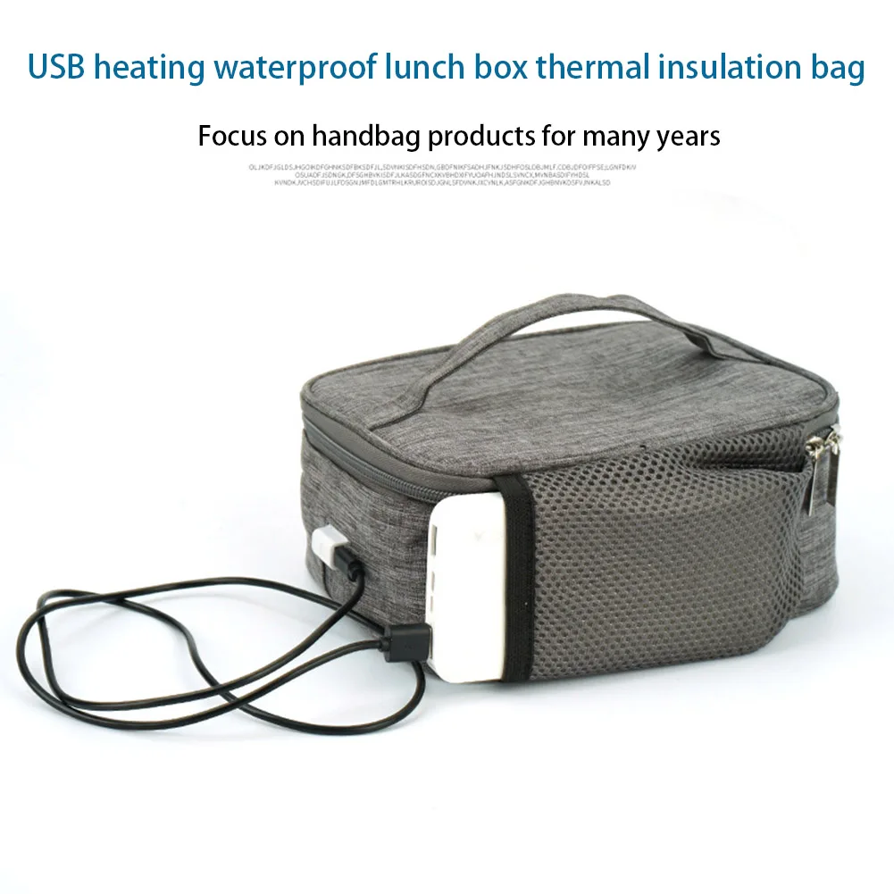 Description Picture 3 of itemUSB Food Warmer Heating Container Bag Portable 12V Car Electric Heated Lunch Box Packet Picnic Outdoor Waterproof Insulation Bag