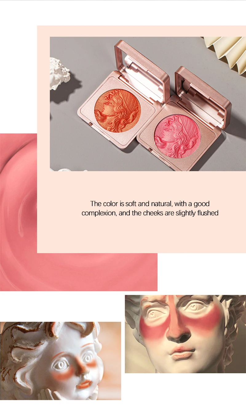 Description Picture 4 of itemFace Blusher Peach Pink Makeup Blush Palette Cheek Contour Blush Cosmetics Blusher Cream Makeup Rouge Cheek Tint Korean Makeup