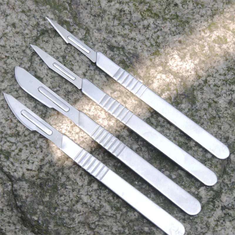 1/10Pcs Carbon Steel Knife Handle Blade Kit Carving Knife Repair Tools Set DIY Cutting PCB Repair Animal Scalpel Knife Hand Tool
