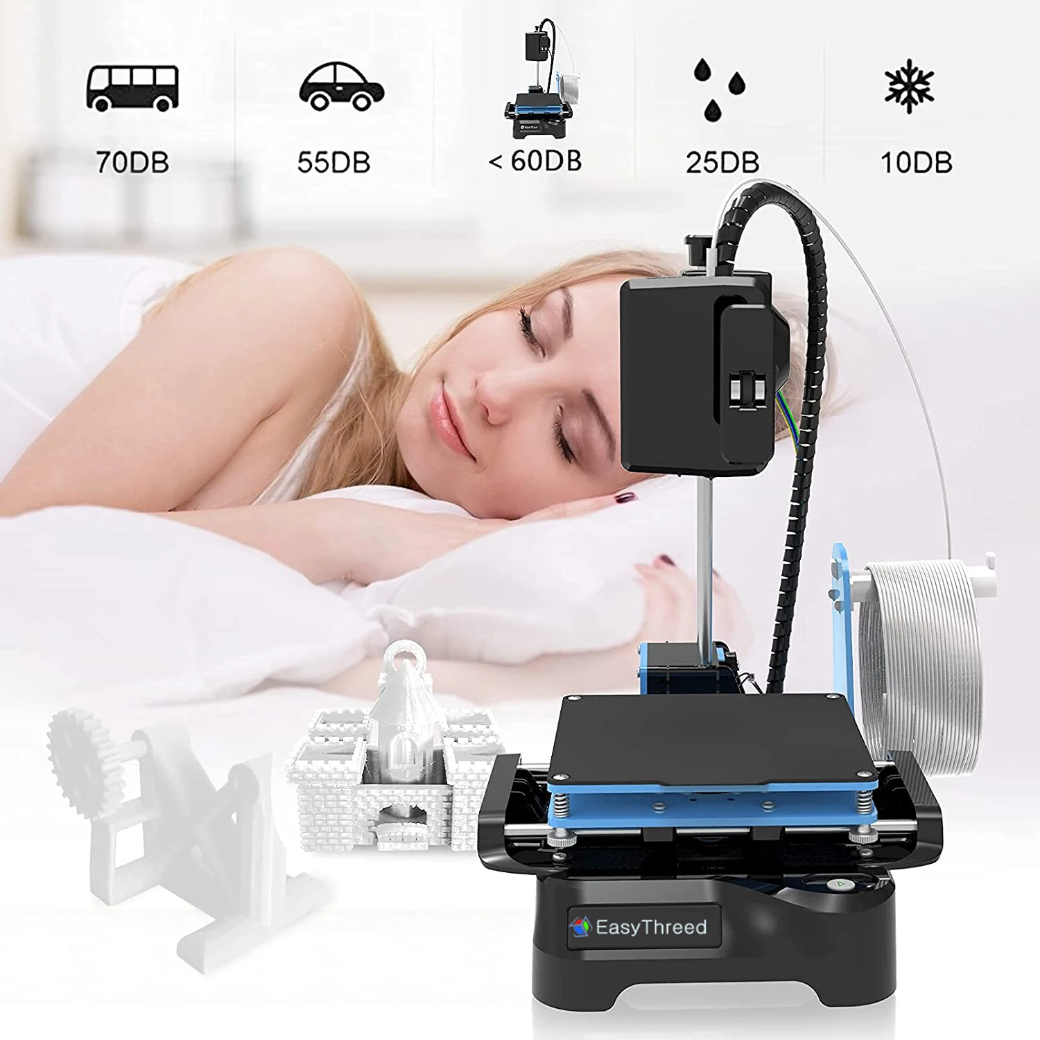 Description Picture 4 of itemEasyThreed Mini 3D Printer Beginners Entry Level Low Noise Use PLA TPU 1.75mm Filament Printing Size 100x100x100mm