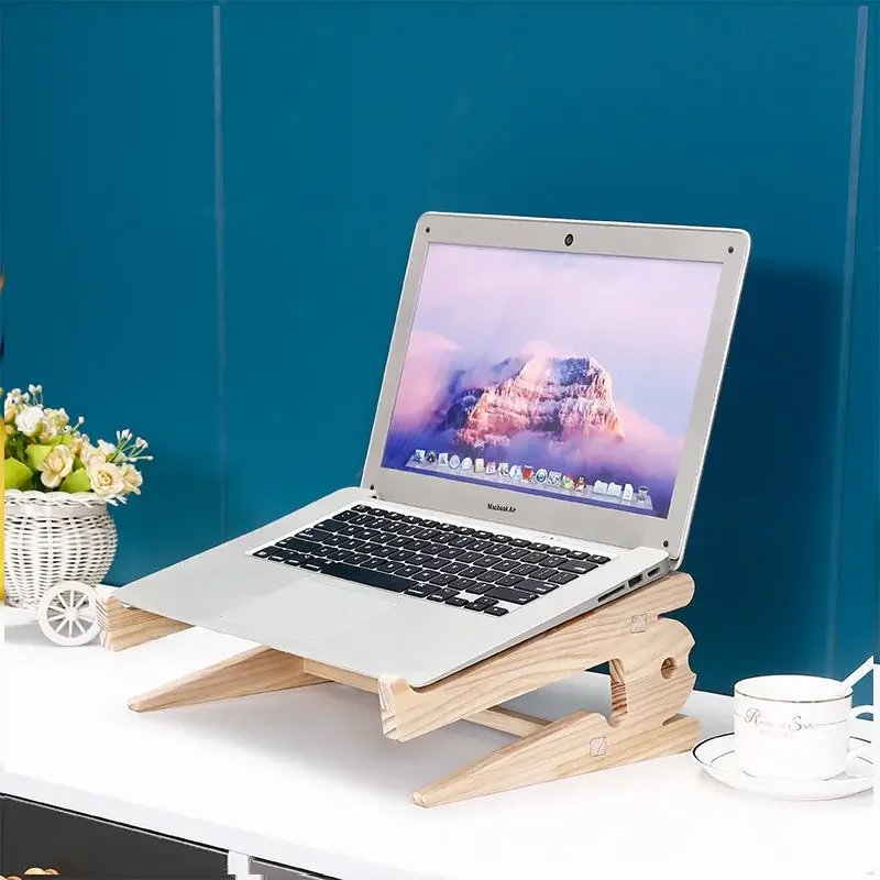 Solid Wood Laptop Stand Vertical Frame Cushion Height Bracket Cooling Base Desktop Increase Bracket Cooling Frame Increase Frame