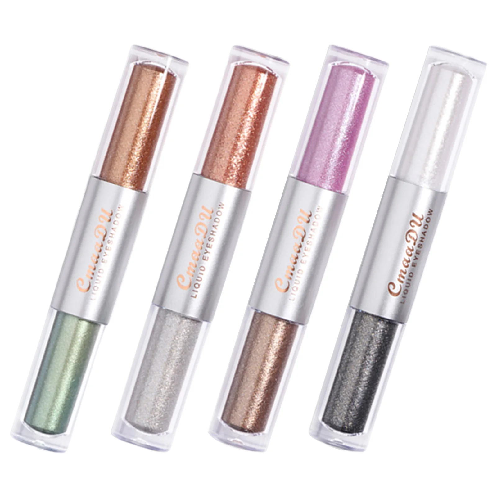 4 Pcs Liquid Eyeshadow Metallic Shimmer Glitter Eyeshadow Makeup for Eyes Metallic Shimmer 8 Colors Double Head Design