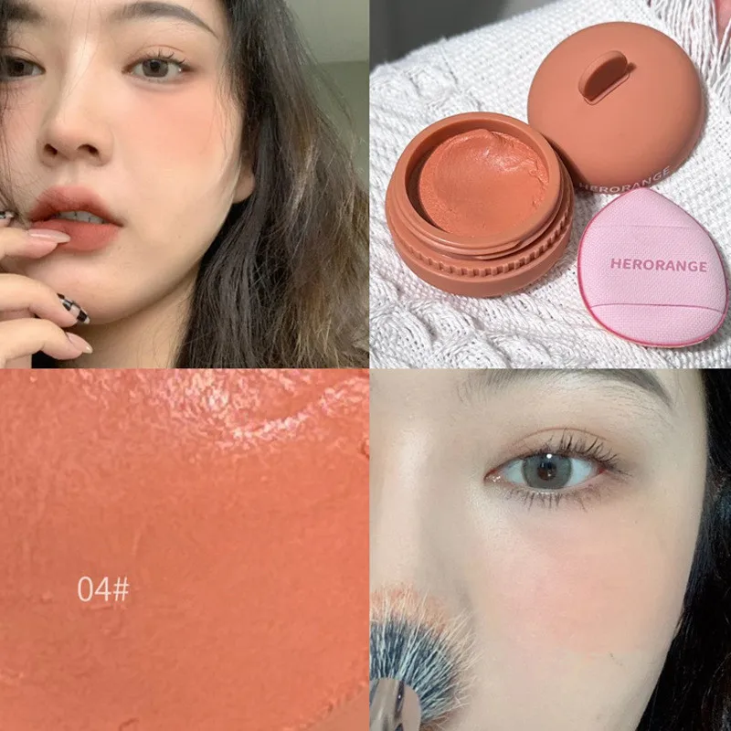 Description Picture 4 of itemMonochrome Blush Cream Make Up Lasting Easy To Color Blush Palette Mousse Mud Matte Pink Peach Cheek Rouge Face Pigment Cosmetic