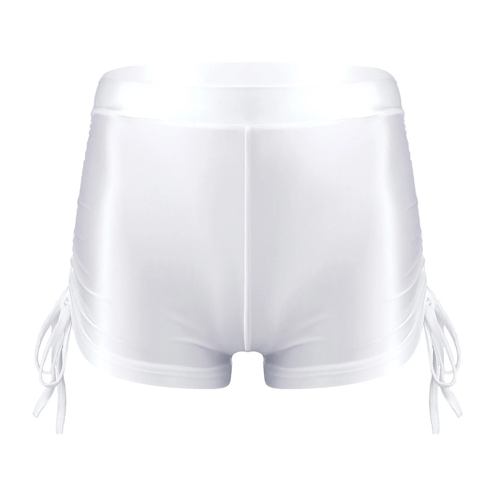 Description Picture 3 of itemWomens Glossy Drawstring Shorts Ladies Casual Stretchy Low Waist Hot Pants Yoga Gym Short Leggings Sexy Night Party Clubwear