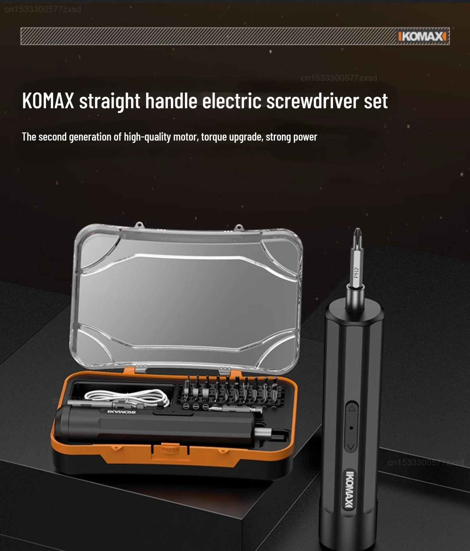 Iconic Brand KOMAX Electrical Screwdriver Set Smart Cordless Electric Screwdrivers USB Rechargeable Handle 30 Bit Sets Tools for Home