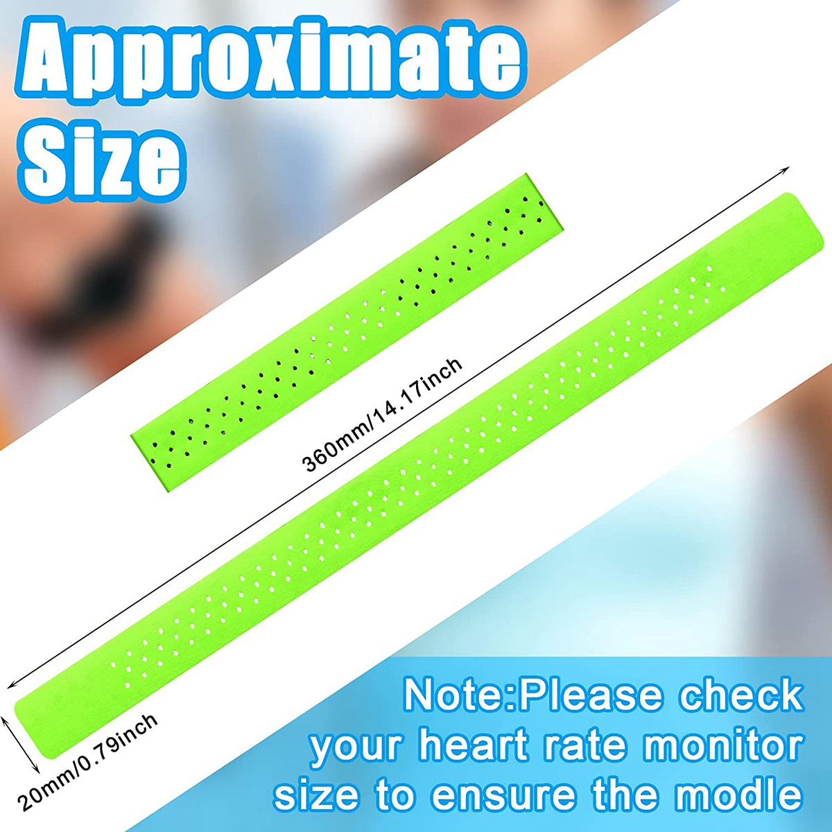 Description Picture 2 of item4 Pcs Replacement Heart Rate Monitor Armband Strap Adjustable Replacement Armband Strap 14.2 Inch