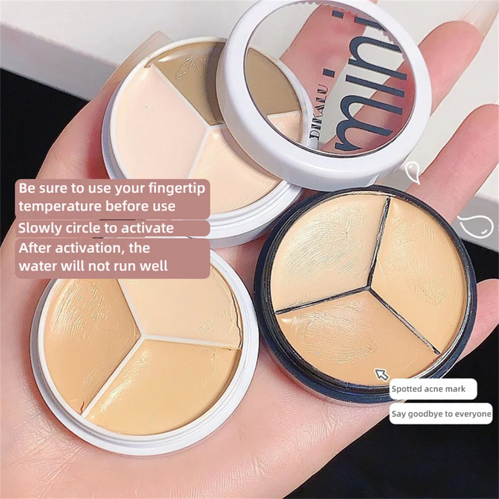 Description Picture 6 of item1~10PCS Moisturizing Contour Concealer Palette with Brush 3 Colors Full Coverage Acne Spot Dark Circles Concealer Cream Makeup