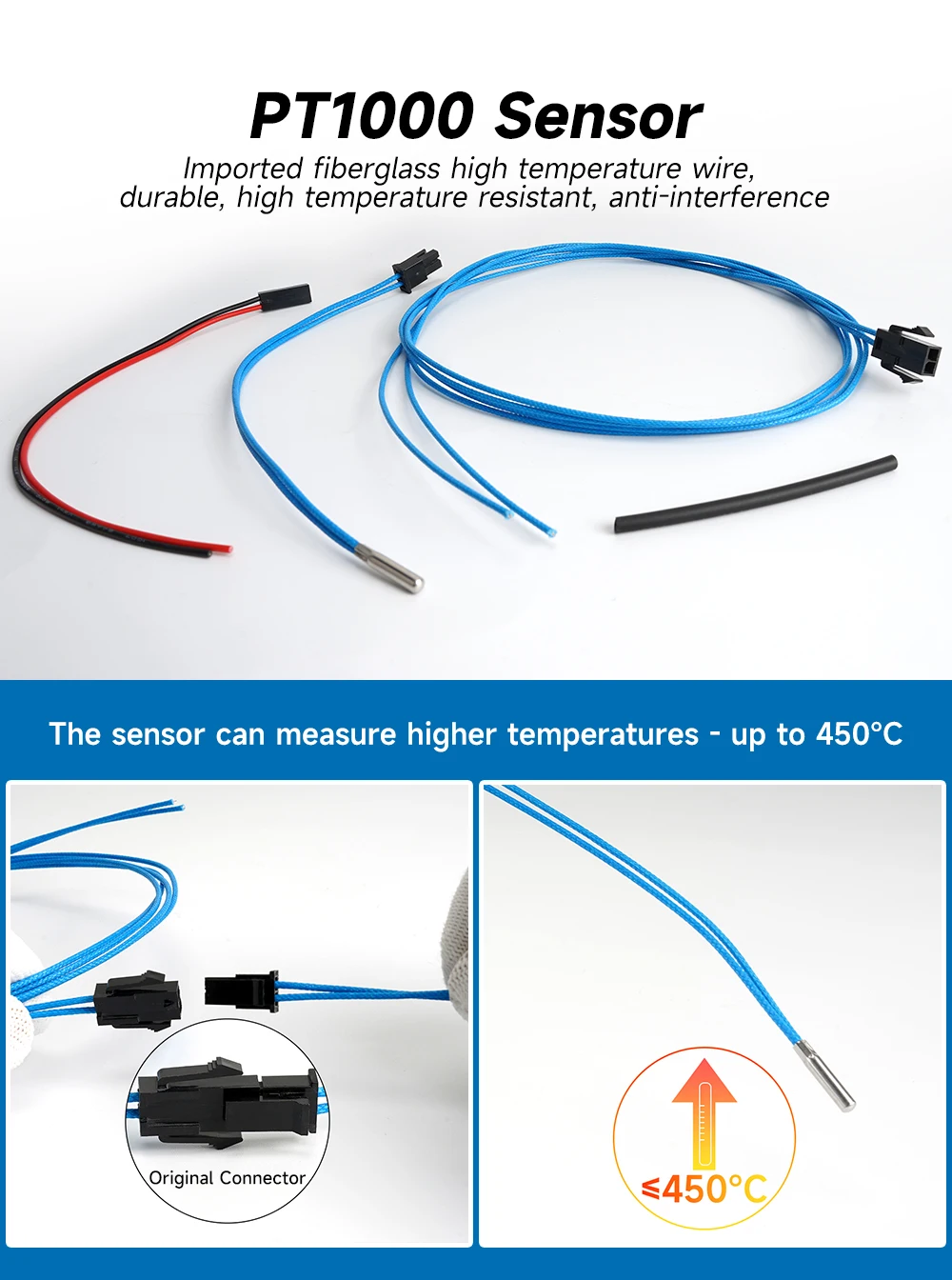 Description Picture 2 of itemPT100 PT1000 Sensor Temperature Sesnor Probe 3*15mm Hotend 3D Printer Parts Thermocouple Controller for CR10 V6 NF Crazy Hot End