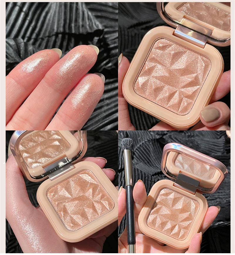 Description Picture 6 of itemGold Pink White Diamond Highlighter Powder Glitter Palette Face Contour Brighten Makeup Single Color Shimmer Illuminate Cosmetic