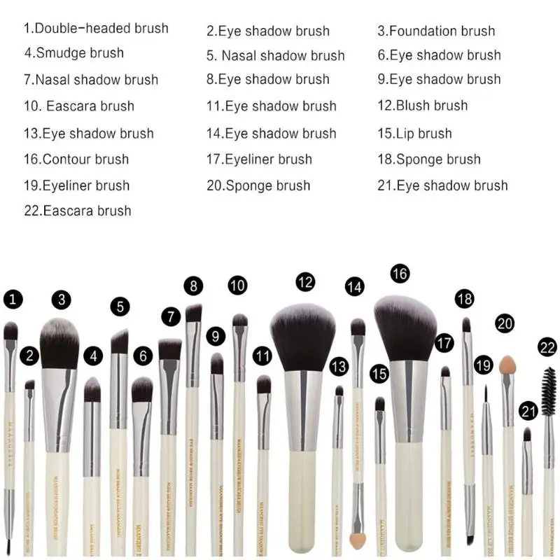 MAANGE Professional Makeup Brushes Set Cosmetic Foundation Powder Blush Eye Shadow Lip Make Up Brush Tool Kit