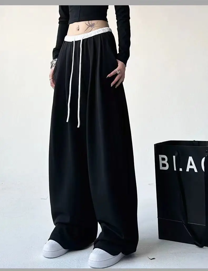 Description Picture 5 of itemDeeptown Black Sweatpants Women Korean Autumn Casual Baggy Pants Vintage Harajuku Streetwear Straight Sports Trousers Fashion
