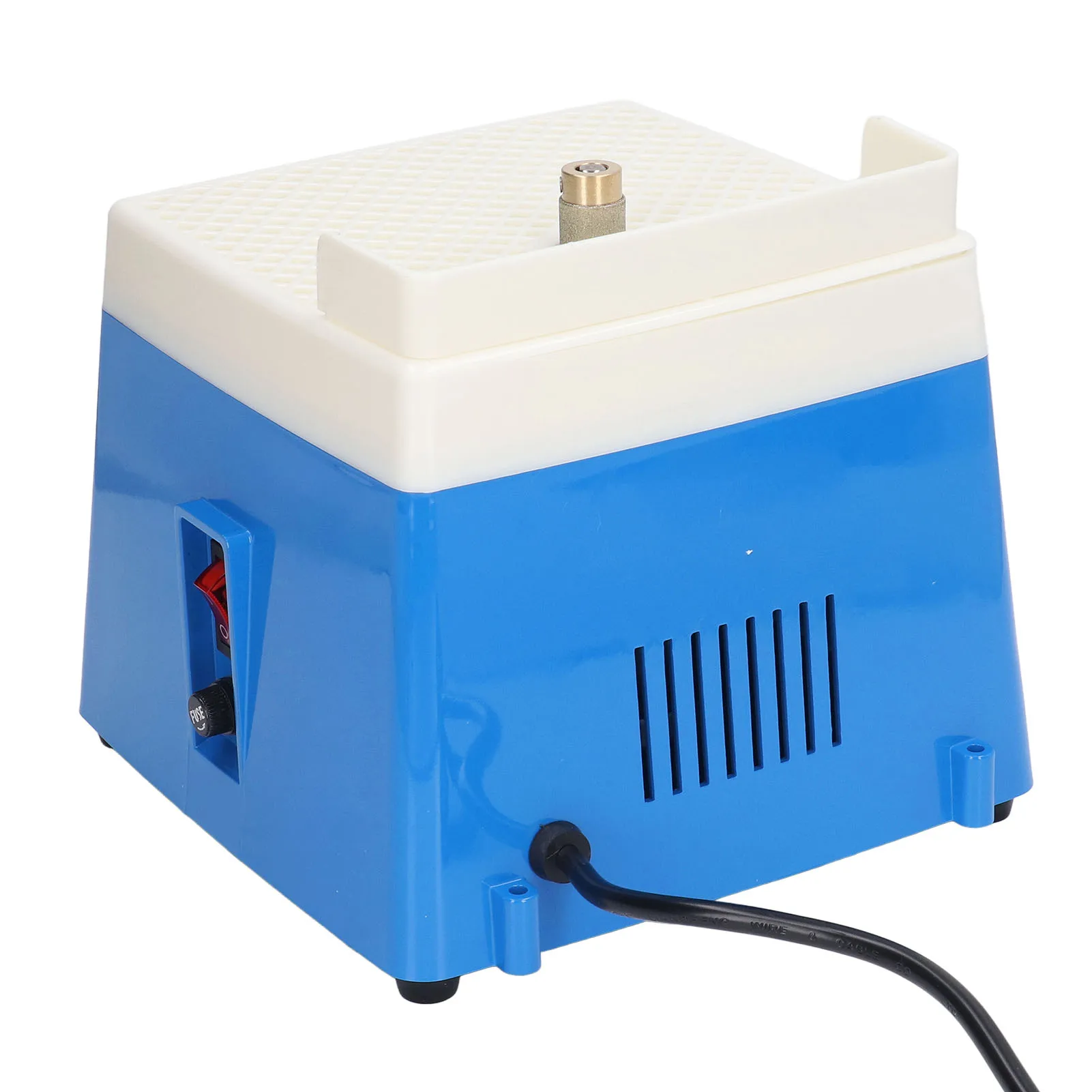 Stained Glass Grinder Machine Mini Portable Art Grinding Processing Tool Kit Dustproof with 1in Bit EU Plug 220V Blue