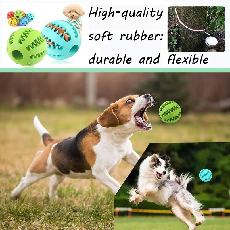 Description Picture 4 of itemPet Dog Toy Interactive Rubber Balls for Small Large Dogs Puppy Cat Chewing Toys Pet Tooth Cleaning Indestructible Dog Food Ball