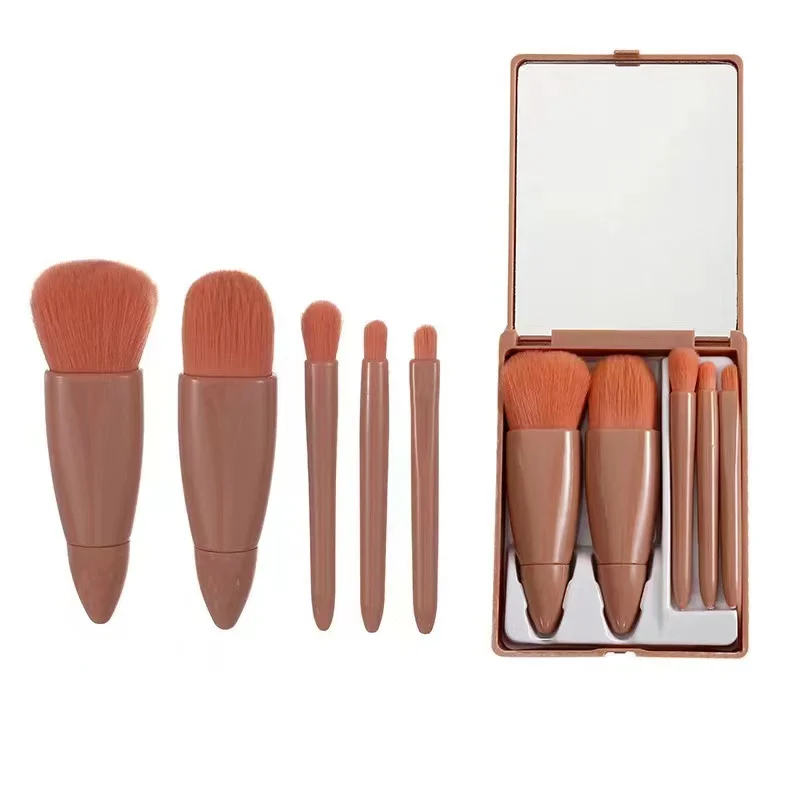 2023 Professional Mini akeup Brushes Set Mirror Box Blush Lip Eye Shadow Brush Cosmetic Brushes Kit Portable Travel  Beauty Tool