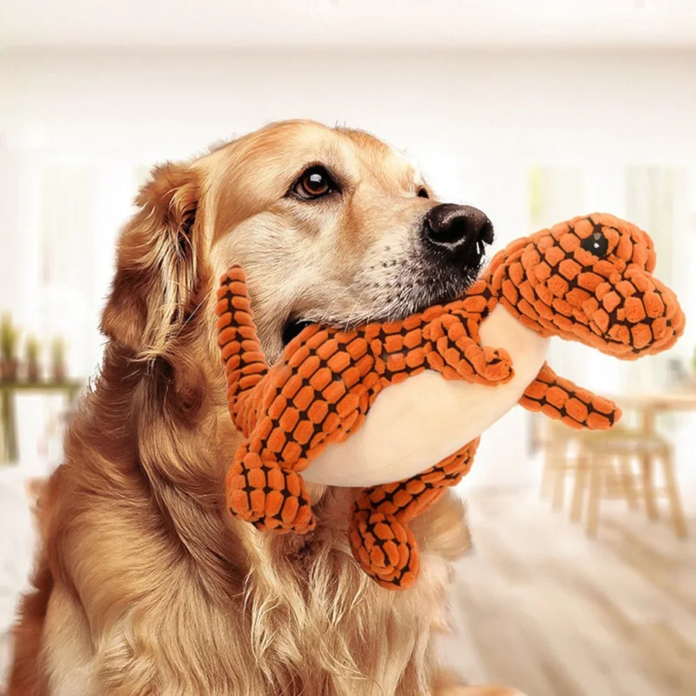 Description Picture 4 of item1PC Cats and Dogs Pet Plush Dinosaur Toys Interactive Dog Chew Toys Plush Stuffing Pet Supplies