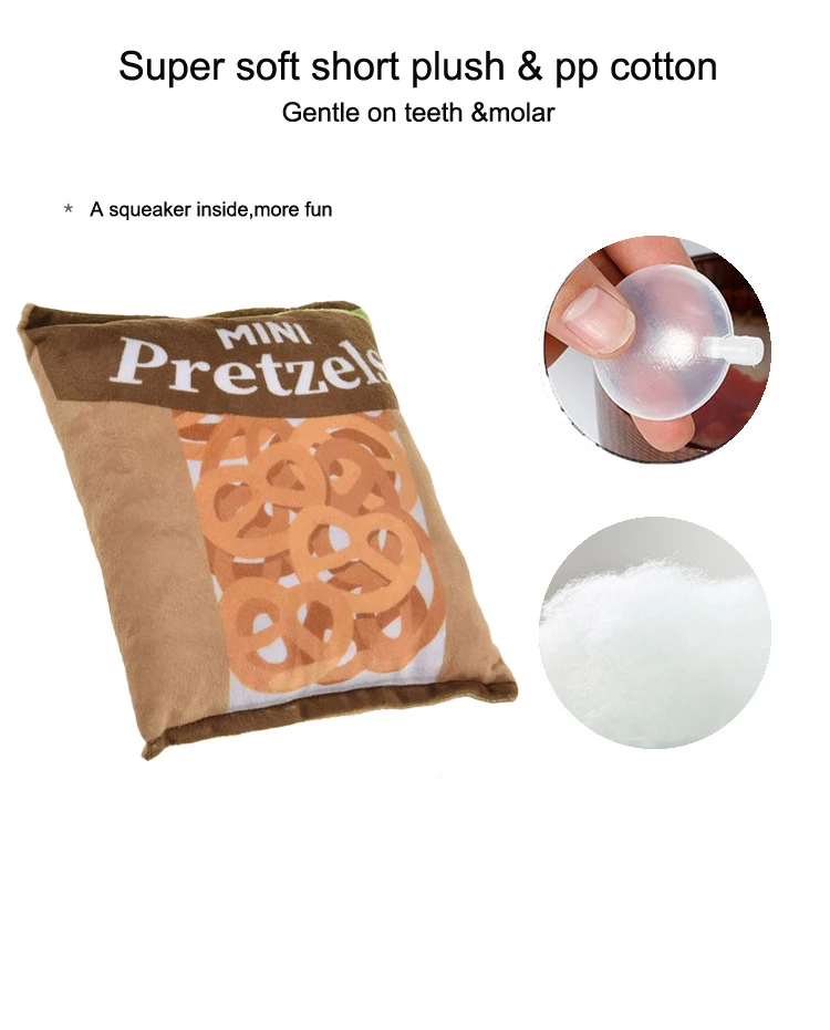 Description Picture 5 of itemSqueaky Dogs Toy Potato Chips Bag Shaped Dog Chew Toys Soft Plush Interactive Doggy Cats Toys Plaything Pet Dog Accessories