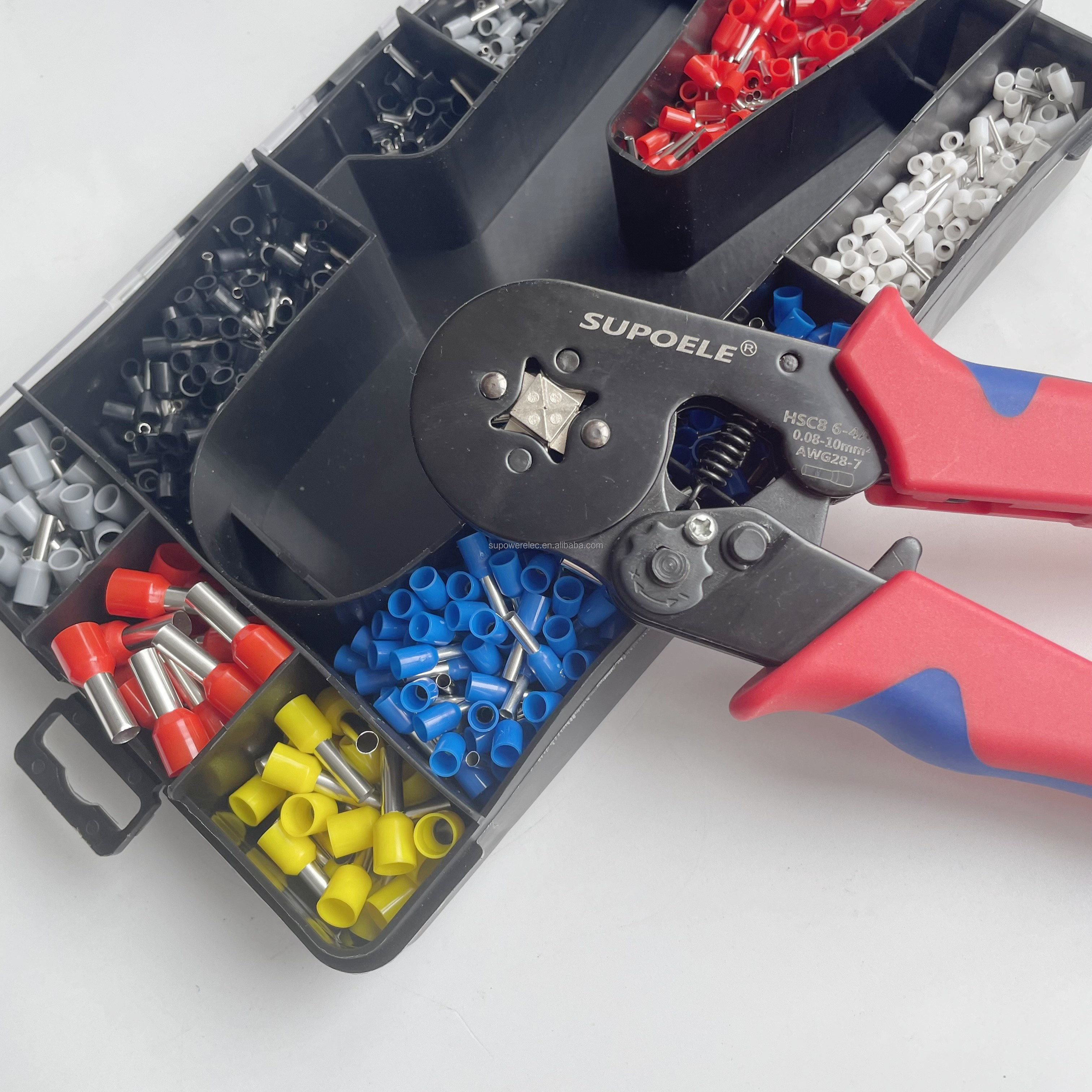 Description Picture 5 of itemNew Design HSC8 6-4A Wire Hand Crimping Tool Crimper Pliers Kit With 1200 PCS Insulated Terminal Blocks Wire Ferrules Box