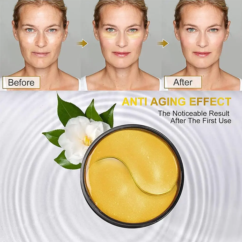 Description Picture 5 of item60pcs Collagen Eye Mask 24K Gold Eye PatchesFor Puffys Eyes Hyaluronic Acid Under Eye Pads For Wrinkles Dark Circle Anti Aging