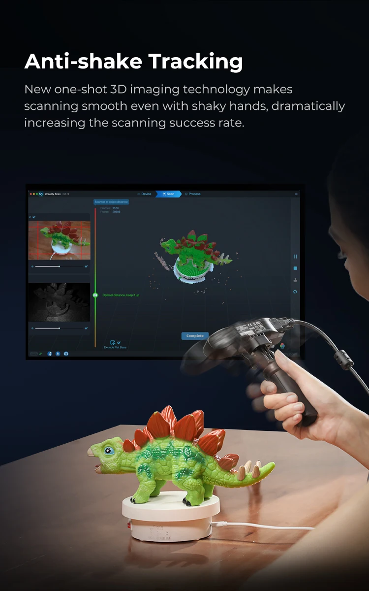 Description Picture 3 of itemCreality CR-Scan Ferret Pro Portable Handheld 3D Scanner Anti-shake Tracking WiFi6 Wireless Scanning 0.1mm Accuracy 24-bit