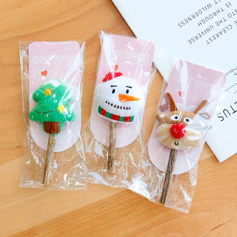 Description Picture 3 of itemNew Cat Cleaning Mouth Snacks Christmas Gifts Toy Supplies Wooden Sticks Molar Teeth Cleaning Interactive Cat Toy Cat Plush