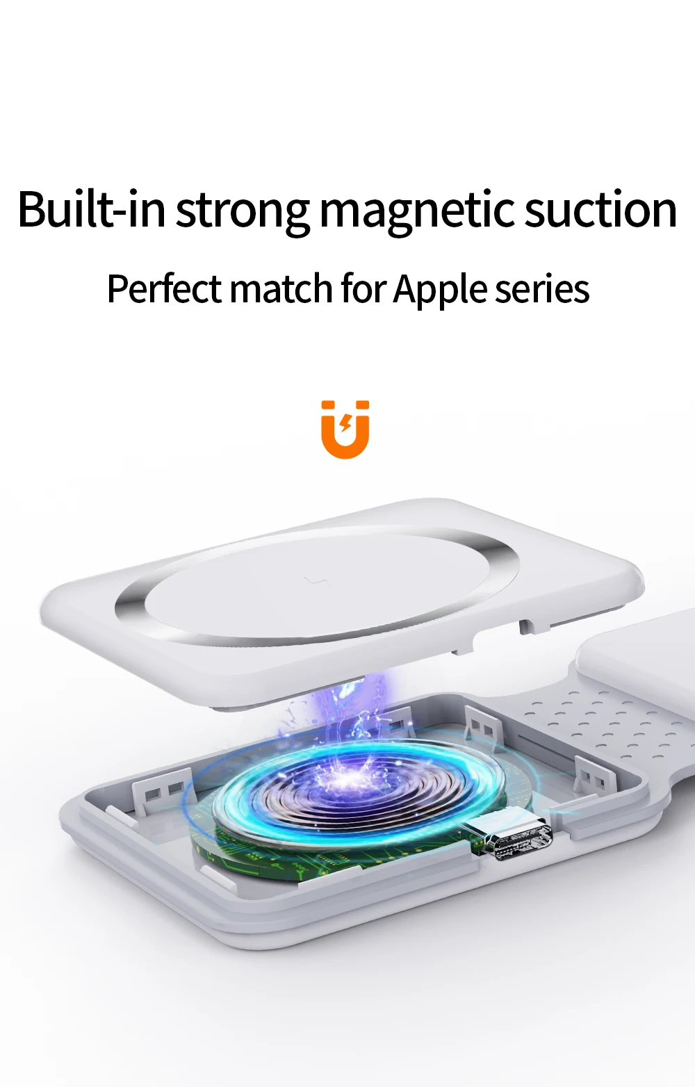 Description Picture 3 of itemFoldable 2-in-1 Wireless Charger Suitable for IPhone/apple Watch/airpods Portable Charging Station for Travel  and Business Trip