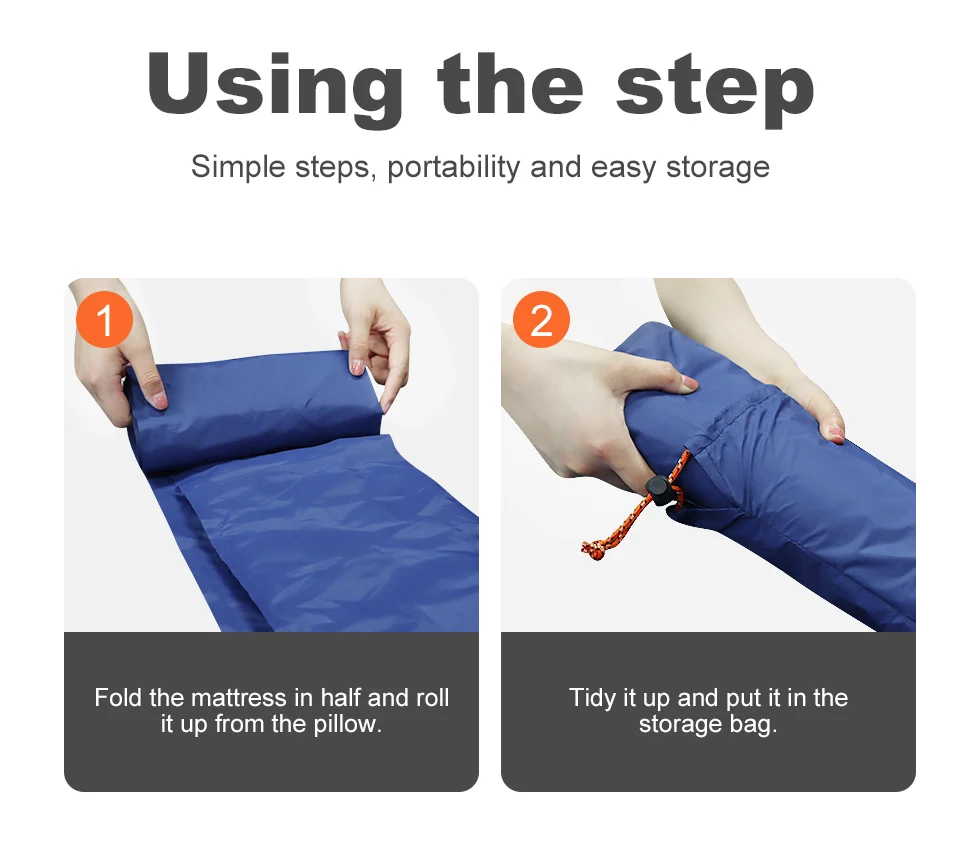 Description Picture 5 of itemPACOONE Outdoor Camping Sleeping Pad Folding Sleep Mat Beach  Inflat Mattress with Pillows Ultralight Air Mat Travel Hiking New