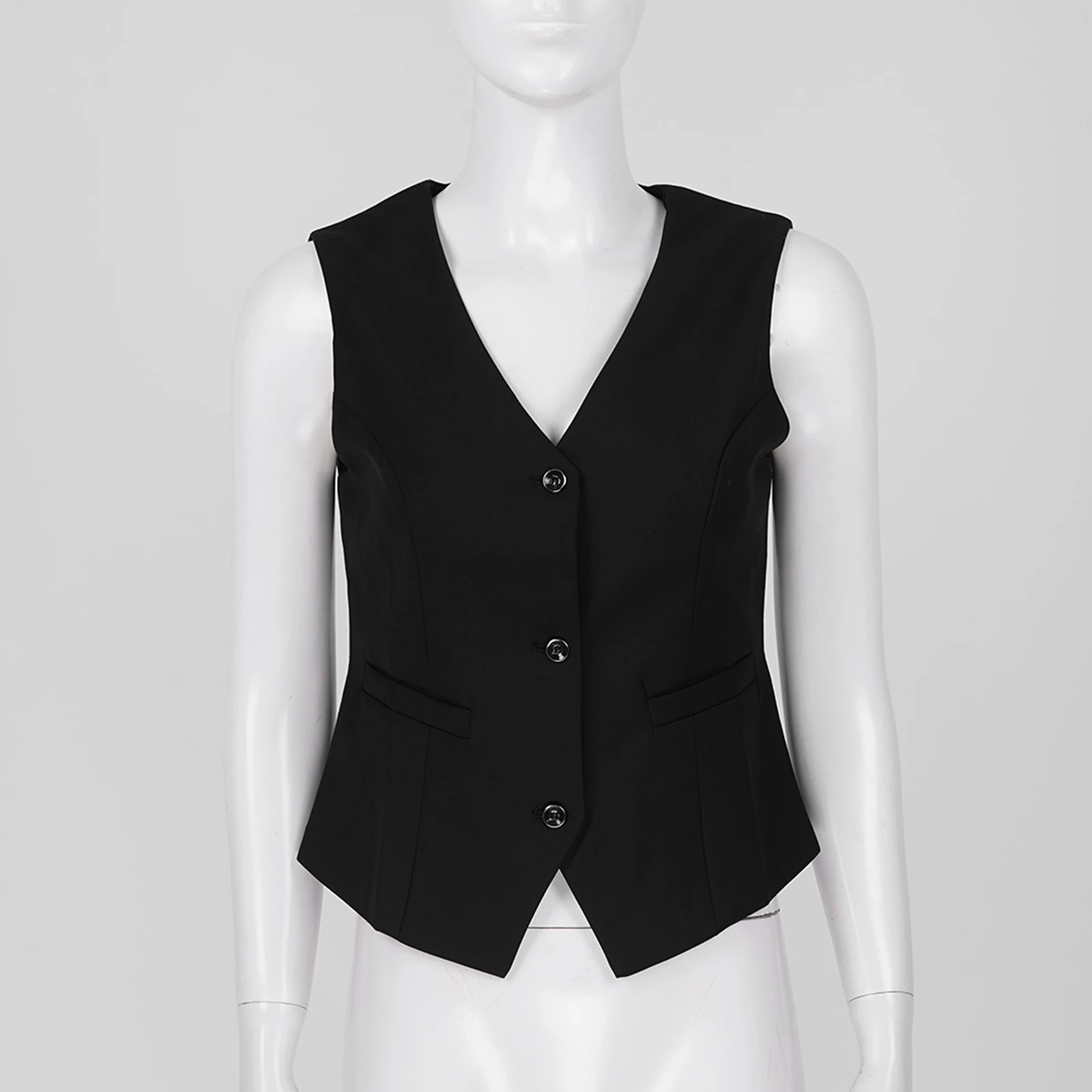 Description Picture 6 of itemWomen's Vests OL Style Formal Wear Button Down Sleeveless Vest Elegant Office Ladies Classic Suits Waistcoat Workwear Mujer