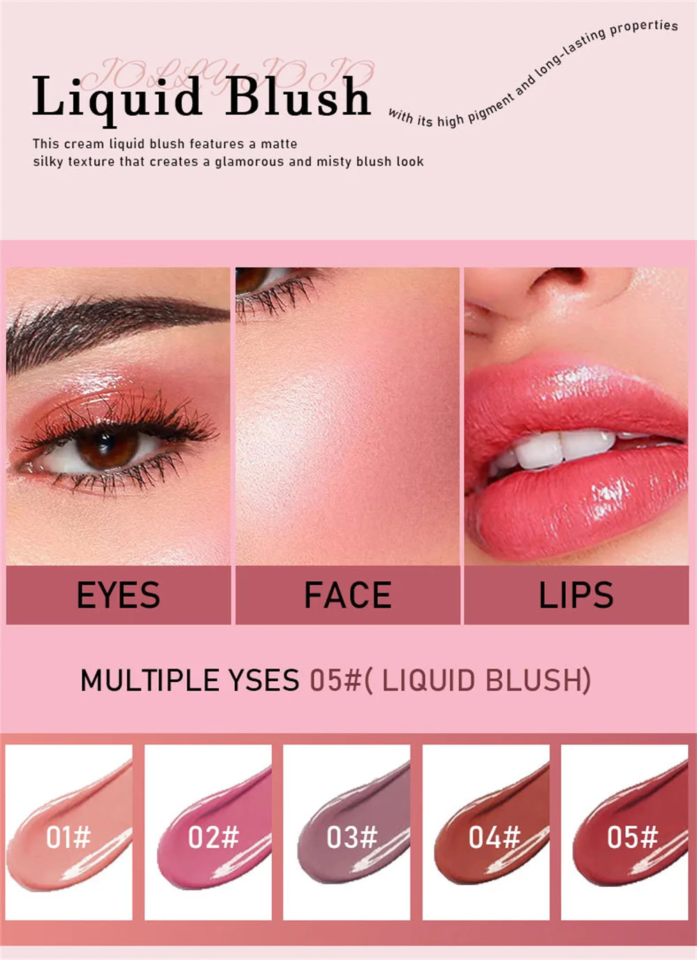 Description Picture 3 of itemAir Cushion Liquid Blusher Face Rouge Cheek Contouring Silky Watery High-gloss Blush Cream Natural Lasting High Color Rendering