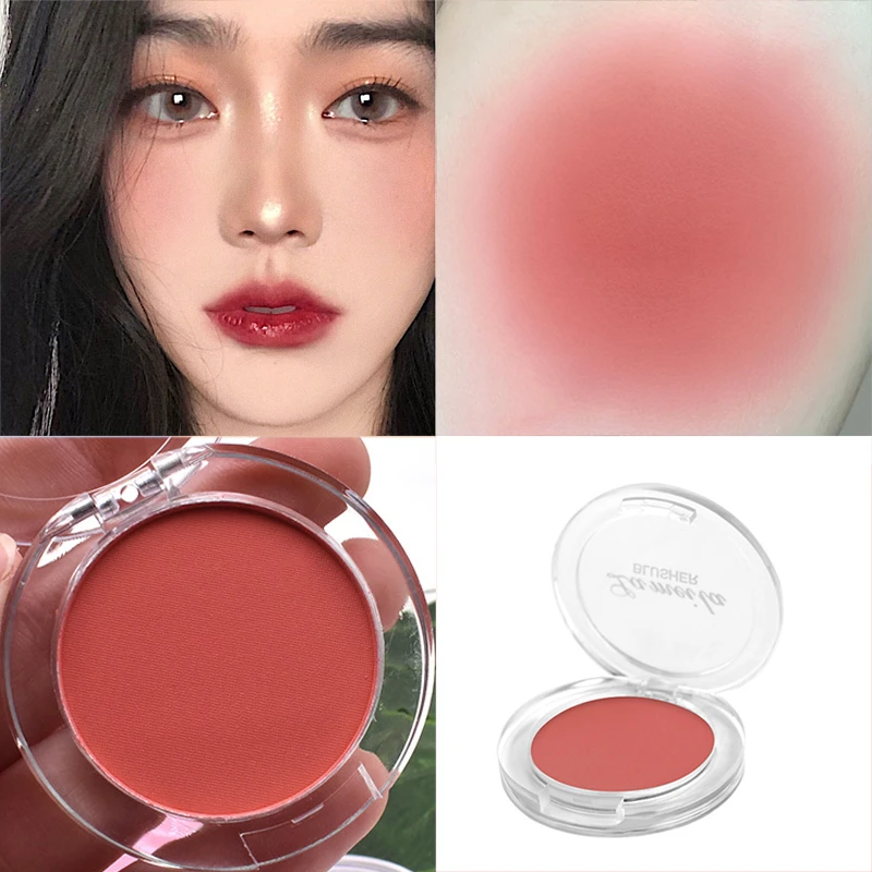 Description Picture 6 of item6 Colors Single Blush Palette Face Cream Concealer Foundation Powder Waterproof Lasting Face Rouge Powder Natural Peach Blusher