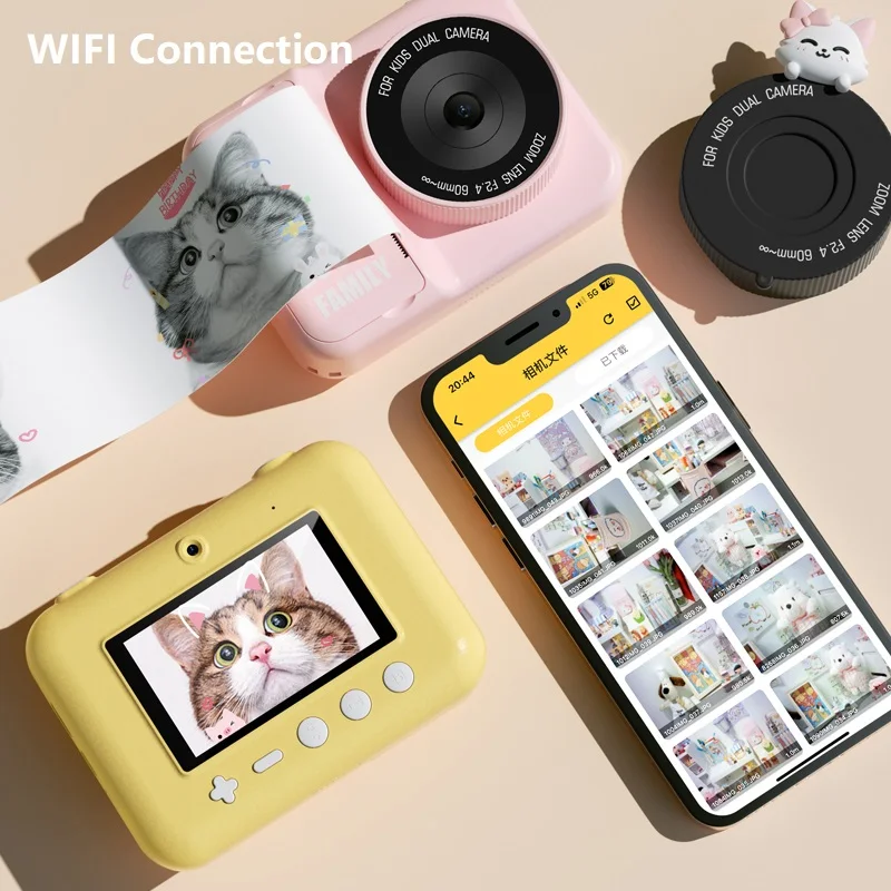 Kids Instant Camera Print Camera For Children 3.0 Inch Screen 1080P Video Photo Digital Camera Christmas Gift For Child Girl Boy
