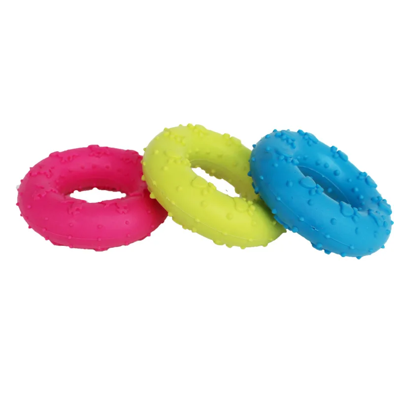 Funny Candy Colors Chew Donut Circle Ring Small Dog Toys Tooth Cleaning Training Interactive Chew Dog Toys For Small Breeds Dogs