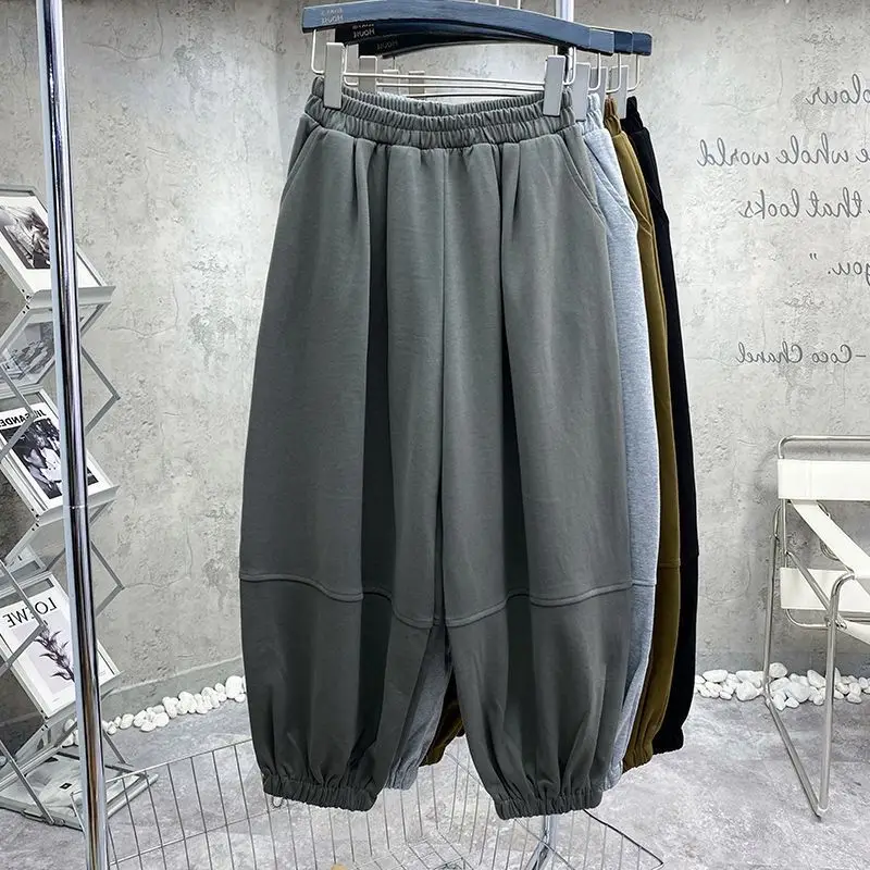 Deeptown Vintage Oversized Black Harem Pants Women Grey Sweatpants Harajuku Streetwear Fashion Trousers Casual Loose Fall Winter
