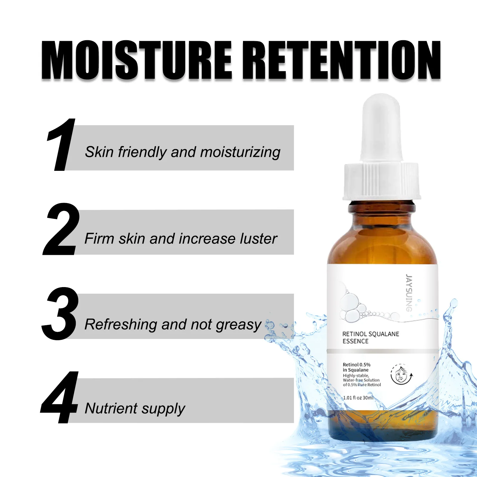 Description Picture 4 of itemRetinol Anti Aging Remove Wrinkle Serum Lifting Brighten Face Skin Fade Eye Fine Lines Moisturizing Firming Facial Essence 30ml