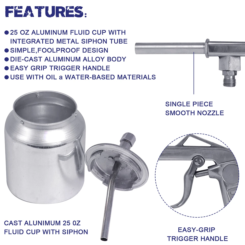 Description Picture 3 of itemPS-6 Chassis Spray Gun Glue Gun Car Chassis Spray Gun with Pot Fine Spraying Sandblasting Gun