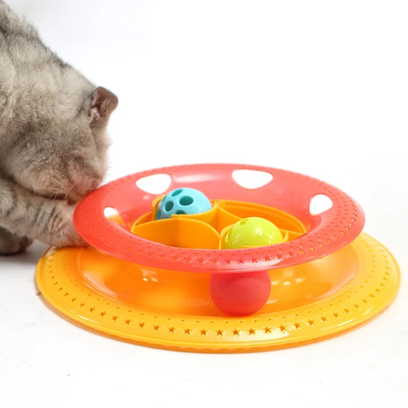 Description Picture 4 of itemInteractive Tower Cat Toy Funny Cat Turntable Intellectual Teaser Puzzle Track Toy Turntable Roller Balls Toys for Cats Kitten