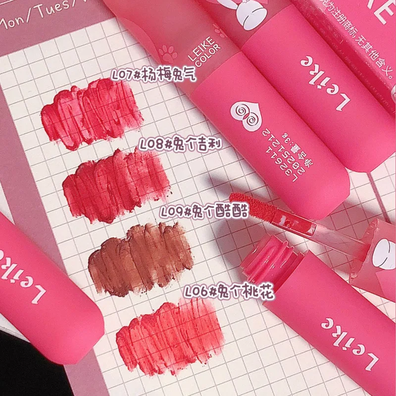 Description Picture 4 of itemAuspicious Red Rabbit Red Earth Brown Lip Mud Moisturizing Lipstick Velvet Matt Mousse Lip Gloss Lasting Makeup Korean Cosmetics