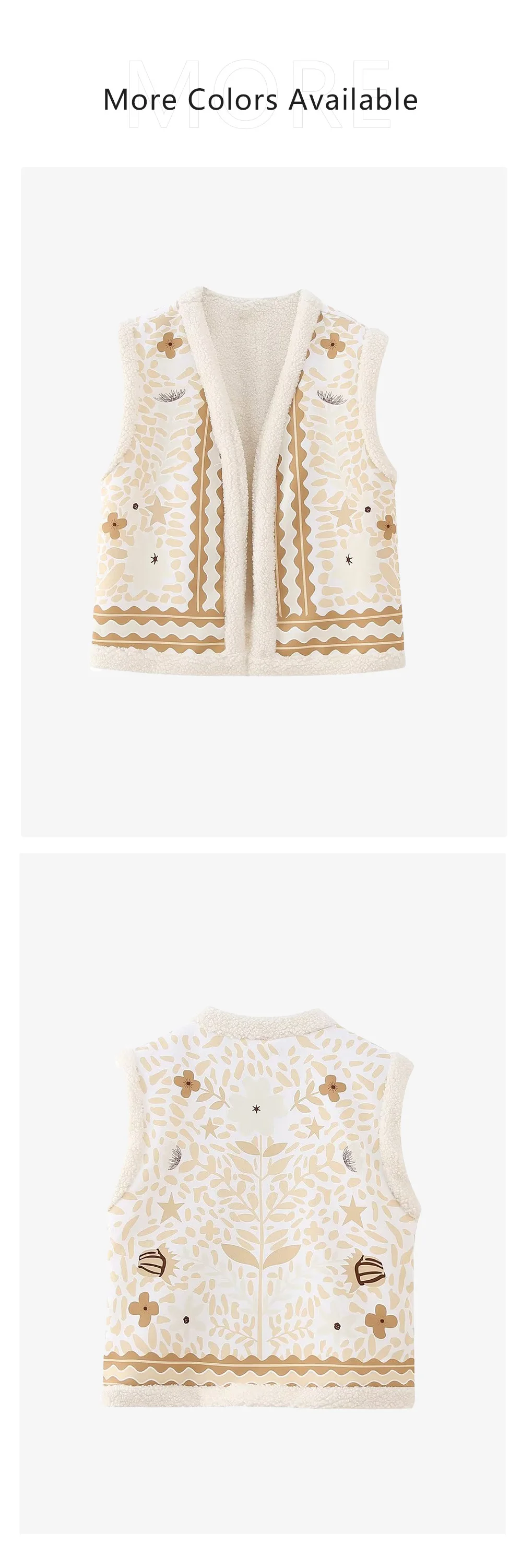 Description Picture 5 of itemUNIZERA 2023 Autumn New Product Women's Fashion Casual Loose Sleeveless Versatile Plush Printed Vest